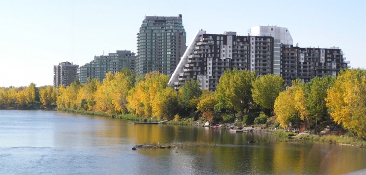 Vue sur les Jardins de l'Archipel depuis l'estacade